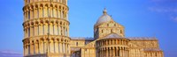 Tower with a cathedral, Pisa Cathedral, Leaning Tower Of Pisa, Piazza Dei Miracoli, Pisa, Tuscany, Italy Fine Art Print