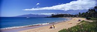 Tourists on the beach, Maui, Hawaii, USA Fine Art Print