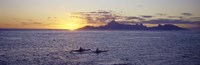 Sea at sunset, Moorea, Tahiti, Society Islands, French Polynesia Fine Art Print