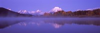 Reflection of mountains in a river, Oxbow Bend, Snake River, Grand Teton National Park, Teton County, Wyoming, USA by Panoramic Images - 27" x 9"