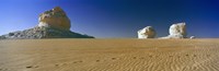 Rock formations in a desert, White Desert, Farafra Oasis, Egypt Fine Art Print