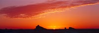 Silhouette of rock formations in a desert, White Desert, Farafra Oasis, Egypt Fine Art Print