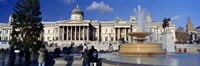 Fountain with a museum on a town square, National Gallery, Trafalgar Square, City Of Westminster, London, England by Panoramic Images - 27" x 9" - $28.99