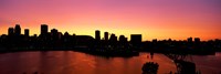 Silhouette of buildings at dusk, Montreal, Quebec, Canada 2010 Fine Art Print