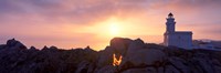 Lighthouse on the coast, Capo Testa, Santa Teresa Gallura, Sardinia, Italy Fine Art Print