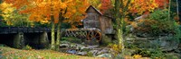 Glade Creek Grist Mill, Babcock State Park, West Virginia (bright leaves) by Panoramic Images - 27" x 9"