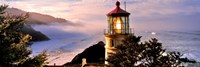 Lighthouse at a coast, Heceta Head Lighthouse, Heceta Head, Lane County, Oregon (horizontal) Fine Art Print