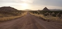 Dirt road passing through a desert, Namibia Fine Art Print