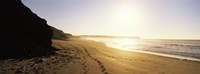 Sunset over the beach, Lagos, Faro District, Algarve, Portugal Fine Art Print