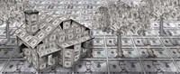 Dollar house with money tree by Panoramic Images - 27" x 11"
