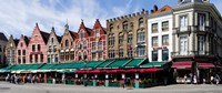 Market at a town square, Bruges, West Flanders, Belgium Fine Art Print