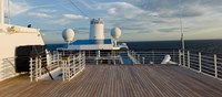 Cruise ship deck, Bruges, West Flanders, Belgium Fine Art Print
