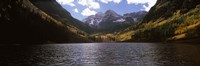 Lake with mountain range in the background, Aspen, Pitkin County, Colorado, USA Fine Art Print