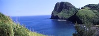 High angle view of a coast, Kahakuloa, Highway 340, West Maui, Hawaii, USA Fine Art Print