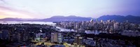 Aerial view of cityscape at sunset, Vancouver, British Columbia, Canada 2011 Fine Art Print