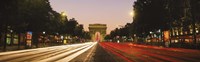 Traffic on the road, Avenue des Champs-Elysees, Arc De Triomphe, Paris, Ile-de-France, France Fine Art Print