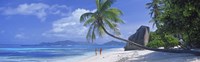 Couple walking on the beach, Anse Source d'Argent, La Digue Island, Seychelles Fine Art Print