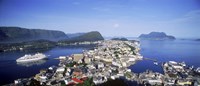Aerial view of a town on an island, Norwegian Coast, Lesund, Norway by Panoramic Images - 27" x 9"