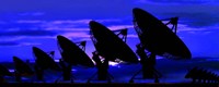 Silhouette of satellite dishes Fine Art Print