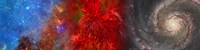 Hubble galaxy with red maple foliage Fine Art Print