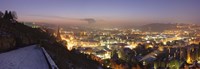 Stuttgart at Night, Baden-Wurttemberg, Germany Fine Art Print