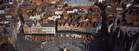 Aerial view of Marktplatz from the Belfry of Bruges, Bruges, Flanders, Belgium Fine Art Print