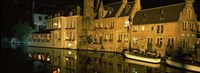Houses at the waterfront, Bruges, Flanders, Belgium Fine Art Print