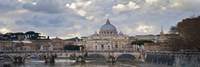 Arch bridge across Tiber River with St. Peter's Basilica in the background, Rome, Lazio, Italy Fine Art Print