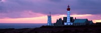 Saint Mathieu Lighthouse at Dusk, Finistere, Brittany, France Fine Art Print