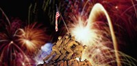 Digital Composite, Fireworks Highlight the Marine Corps War Memorial, Arlington, Virginia, USA Fine Art Print
