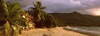 Hotel apartments on Beau Vallon beach, Mahe Island, Seychelles Fine Art Print