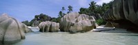 Granite rocks at the coast, Anse Source d'Argent, La Digue Island, Seychelles Fine Art Print