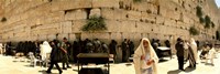 People praying in front of the Wailing Wall, Jerusalem, Israel by Panoramic Images - 27" x 9"