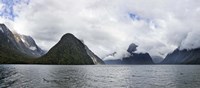 Rock formations in the Pacific Ocean, Milford Sound, Fiordland National Park, South Island, New Zealand Fine Art Print