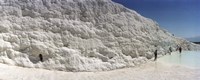 Tourists at a hot springs and travertine pool, Pamukkale, Denizli Province, Turkey Fine Art Print
