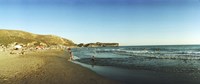 Tourists swimming in the Mediterranean at Patara beach, Patara, Antalya Province, Turkey Fine Art Print