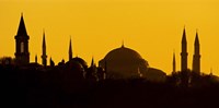 Silhouette of a mosque, Blue Mosque, Istanbul, Turkey Fine Art Print