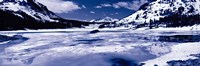 Lake and snowcapped mountains, Tioga Lake, Inyo National Forest, Eastern Sierra, Californian Sierra Nevada, California Fine Art Print