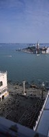 Church and bell tower from St Mark's Campanile, Canale di San Marco, Doges Palace, San Giorgio Maggiore, Venice, Veneto, Italy Fine Art Print