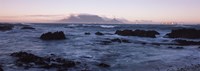 Rocks in the sea with Table Mountain, Cape Town, South Africa Fine Art Print