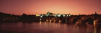 Bridge with a church and castle, Charles Bridge, St. Vitus Cathedral, Hradcany Castle, Prague, Czech Republic Fine Art Print