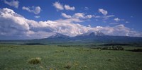 Meadow with mountains in the background, Cuchara River Valley, Huerfano County, Colorado, USA Fine Art Print