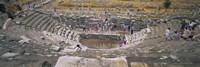 High Angle View Of Tourists In An Ancient Building, Ephesus, Turkey Fine Art Print