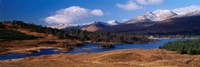 Lake on mountainside, Loch Tulla, Rannoch Moor, Argyll, Scotland Fine Art Print