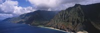 Aerial view of the coast, Na Pali Coast, Kauai, Hawaii, USA Fine Art Print