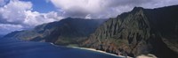 Aerial view of the coast, Na Pali Coast, Kauai, Hawaii, USA by Panoramic Images - 36" x 12"