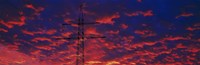 Power lines at sunset Germany Fine Art Print