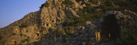 Tombs on a cliff, Lycian Rock Tomb, Antalya, Turkey Framed Print