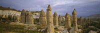 Rock formations on a volcanic landscape, Cappadocia, Turkey Fine Art Print