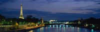 France, Paris, Eiffel Tower , Seine River by Panoramic Images - 36" x 12"